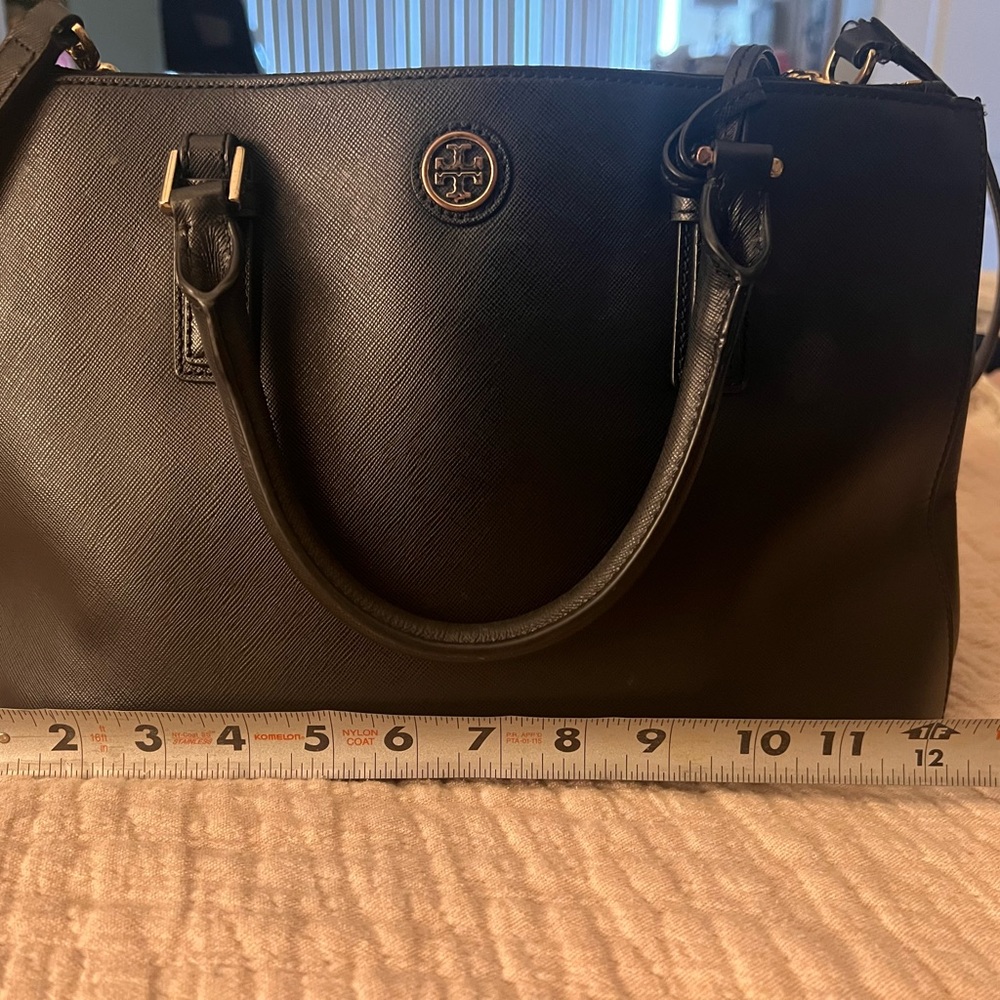 Tory Burch Black Leather Tote Bag